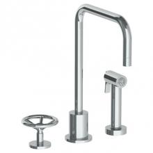 Watermark 31-7.1.3A-BK-PC - Deck Mounted 3 Hole Kitchen Set - Includes Side Spray