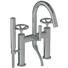 Watermark 31-8.2-BK-PC - Deck Mounted Exposed Gooseneck Bath Set with Hand Shower