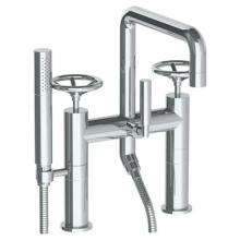 Watermark 31-8.26.2-BK-PC - Deck Mounted Exposed Square Bath Set with Hand Shower