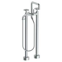 Watermark 31-8.26.3-BK-GP - Floor Standing Square Bath Set with Slim Hand Shower