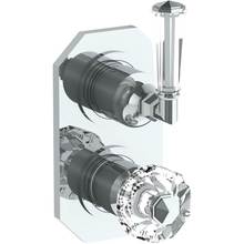 Watermark 314-T25-CRY4-GP - Wall Mounted Mini Thermostatic Shower Trim with built-in control, 3 1/2'' x 6 1/4'&