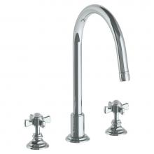 Watermark 321-7-S1-PC - Deck Mounted 3 Hole Gooseneck Kitchen Set