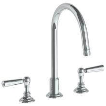 Watermark 321-7-S1A-PC - Deck Mounted 3 Hole Gooseneck Kitchen Set