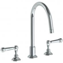 Watermark 321-7-S2-PC - Deck Mounted 3 Hole Gooseneck Kitchen Set