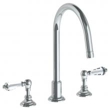 Watermark 321-7-SWA-PC - Deck Mounted 3 Hole Gooseneck Kitchen Set