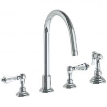 Watermark 321-7.1-SWA-PC - Deck Mounted 4 Hole Gooseneck Kitchen Set -  Includes Side Spray