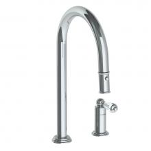 Watermark 321-7.1.3PG2-SWAV-PC - Deck Mounted 2 Hole Gooseneck Kitchen Faucet with Pull Down Spray