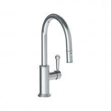 Watermark 321-7.3PG4-S2-PC - Deck Mounted 1 Hole Gooseneck Kitchen Faucet with Pull Down Spray - Low Spout