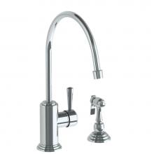 Watermark 321-7.4EG-S1A-PC - Deck Mounted 2 Hole Extended Gooseneck Kitchen Set - Includes Side Spray