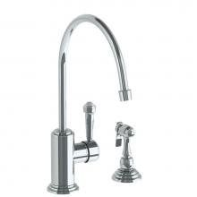 Watermark 321-7.4EG-S2-PC - Deck Mounted 2 Hole Extended Gooseneck Kitchen Set - Includes Side Spray