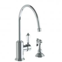 Watermark 321-7.4EG-SWA-PC - Deck Mounted 2 Hole Extended Gooseneck Kitchen Set - Includes Side Spray