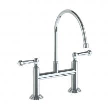 Watermark 321-7.5EG-S2-PC - Deck Mounted Bridge Extended Gooseneck Kitchen Faucet