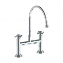 Watermark 321-7.5EG-V-PC - Deck Mounted Bridge Extended Gooseneck Kitchen Faucet