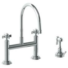 Watermark 321-7.65-S1-GP - Deck Mounted Bridge Kitchen Faucet with Independent Side Spray