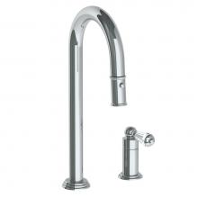 Watermark 321-9.1.3PG2-SWAV-PC - Deck Mounted 2 Hole Gooseneck Prep Faucet with Pull Down Spray