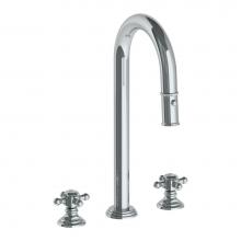 Watermark 321-9PG4-V-PC - Deck Mounted 3 Hole Gooseneck Top Prep Faucet with Pull Down Spray