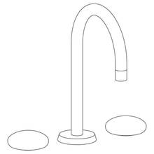 Watermark 36-2-WM-GP - Deck Mounted 3 Hole Extended Gooseneck Lavatory Set