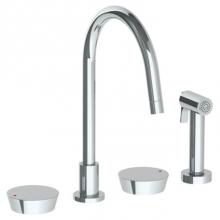 Watermark 36-7.1G-BL1-PC - Deck Mounted 4 Hole Gooseneck Kitchen Set -  Includes Side Spray