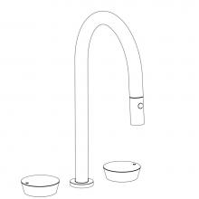 Watermark 36-7PG2-CM-PC - Deck Mounted 3 Hole Gooseneck Top Kitchen Faucet with Pull Down Spray