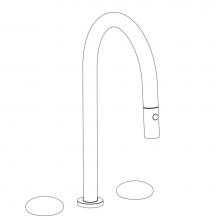 Watermark 36-7PG2-HD-PC - Deck Mounted 3 Hole Gooseneck Top Kitchen Faucet with Pull Down Spray