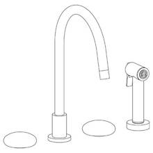 Watermark 36-7.1G-HL-GP - Deck Mounted 4 Hole Gooseneck Kitchen Set -  Includes Side Spray