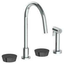 Watermark 36-7.1G-NM-WH - Deck Mounted 4 Hole Gooseneck Kitchen Set -  Includes Side Spray