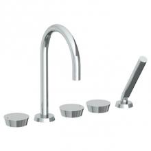 Watermark 36-8.1-BL1-PC - Deck Mounted 5 hole Gooseneck Bath set