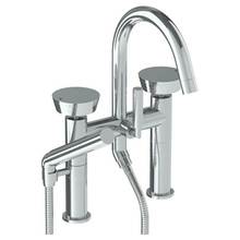 Watermark 36-8.2-BL1-PC - Deck Mounted Exposed Gooseneck Bath Set with Hand Shower