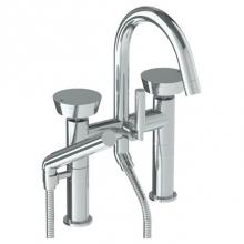 Watermark 36-8.2-BL1-PC - Deck Mounted Exposed Gooseneck Bath Set with Hand Shower