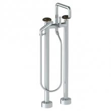 Watermark 36-8.26.3-MM-PC - Floor Standing Square Bath set with Slim Hand Shower