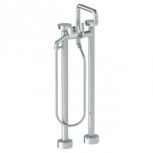 Watermark 36-8.26.3V-BL1-PC - Floor Standing Square Bath set with Volume Hand Shower