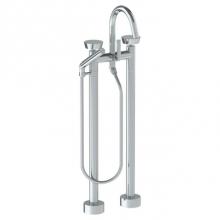 Watermark 36-8.3-BL1-PC - Floor Standing Gooseneck Bath Set with Slim Hand Shower