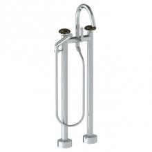 Watermark 36-8.3-MM-PC - Floor Standing Gooseneck Bath Set with Slim Hand Shower