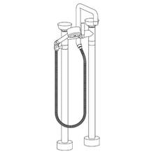 Watermark 36-8.26.3V-CM-PC - Floor Standing Square Bath set with Volume Hand Shower