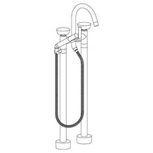 Watermark 36-8.3-IW-PC - Floor Standing Gooseneck Bath Set with Slim Hand Shower