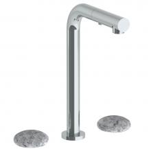 Watermark 36-9P3-WM-PC - Deck Mounted 3 Hole Square Top Prep Faucet with Pull Out Spray