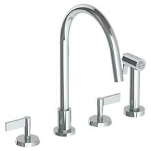 Watermark 37-7.1G-BL2-WH - Deck Mounted 4 Hole Gooseneck Kitchen Set -  Includes Side Spray