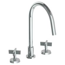 Watermark 37-7G-BL3-WH - Deck Mounted 3 Hole Gooseneck Kitchen Faucet