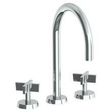 Watermark 37-8-BL3-WH - Deck Mounted 3 Hole Gooseneck Bath set