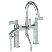 Watermark 37-8.2-BL2-WH - Deck Mounted Exposed Gooseneck Bath Set with Hand Shower