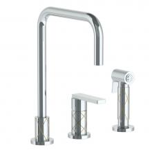 Watermark 71-7.1.3A-LLD4V-PC - Deck Mounted 3 Hole Square Top Kitchen Set -  Includes Side Spray