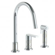 Watermark 71-7.1.3GA-LLD4V-PC - Deck Mounted 3 Hole Gooseneck Kitchen Set -  Includes Side Spray