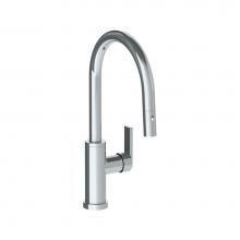Watermark 71-7.3PG4-LLP5-PC - Deck Mounted 1 Hole Gooseneck Kitchen Faucet with Pull Down Spray - Low Spout
