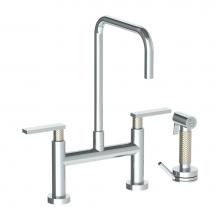 Watermark 71-7.65-LLO6-PC - Deck Mounted Bridge Square Top Kitchen Faucet with Independent Side Spray