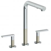 Watermark 71-7P1-LLO6-PC - Deck Mounted 3 Hole Square Top Kitchen Faucet with Pull Out Spray