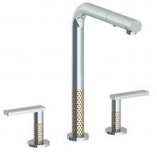 Watermark 71-7P1-LLP5-PC - Deck Mounted 3 Hole Square Top Kitchen Faucet with Pull Out Spray