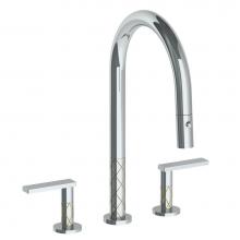 Watermark 71-7PG2-LLD4-PC - Deck Mounted 3 Hole Gooseneck Kitchen Faucet with Pull Down Spray