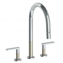 Watermark 71-7PG2-LLO6-PC - Deck Mounted 3 Hole Gooseneck Kitchen Faucet with Pull Down Spray