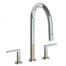Watermark 71-7PG2-LLP5-PC - Deck Mounted 3 Hole Gooseneck Kitchen Faucet with Pull Down Spray