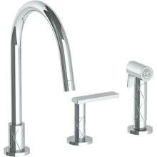 Watermark 71-7.1.3GA-LLD4-WH - Deck Mounted 3 Hole Gooseneck Kitchen Set -  Includes Side Spray